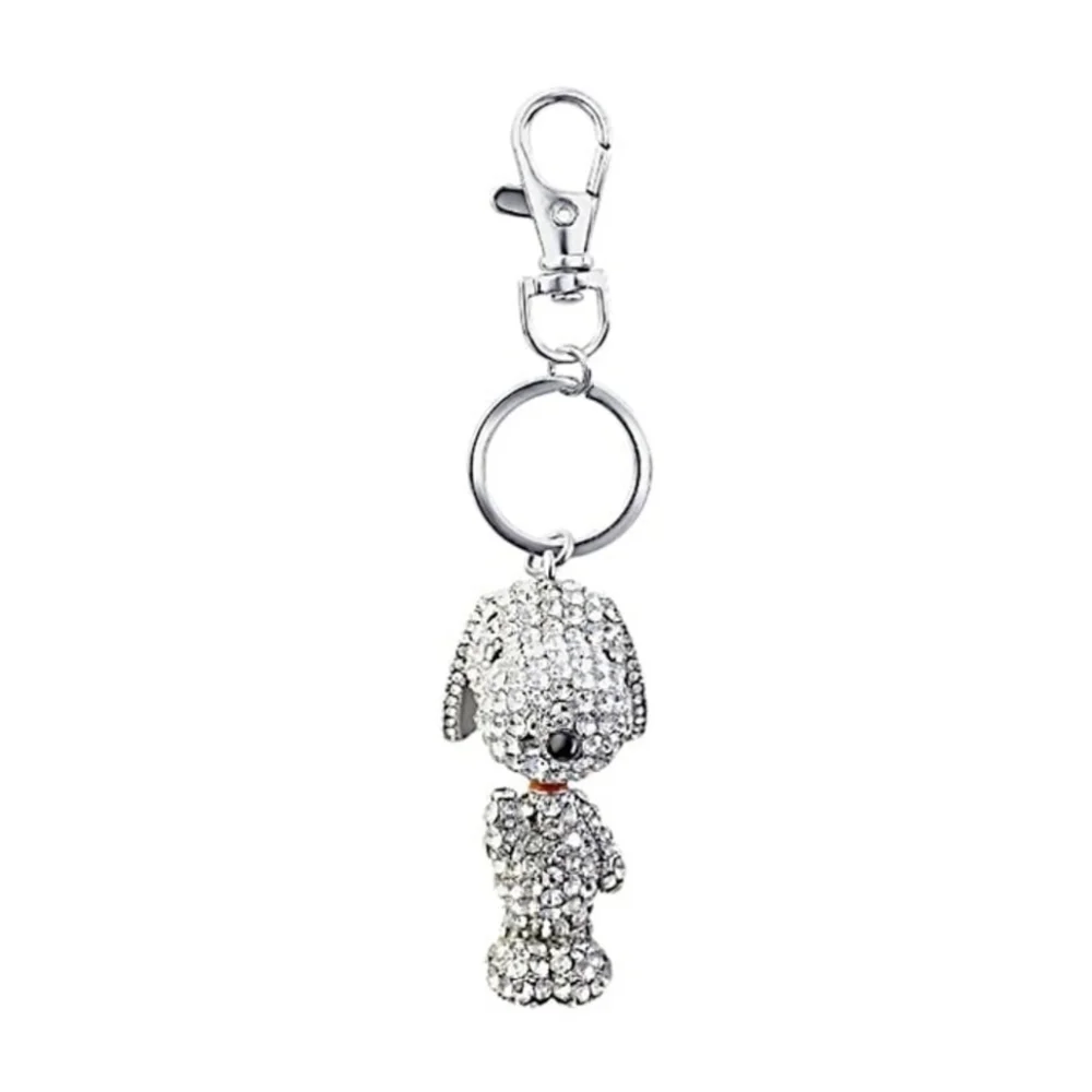 🩶▪️Peanuts▪️snoopy Crystal Bling 3D Keychain-Sparkling peanut  bag Charm